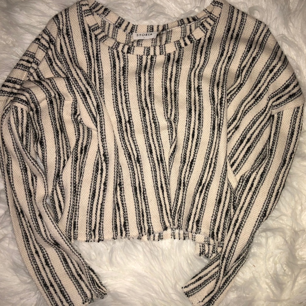 Striped cropped sweater